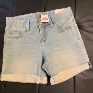 New justice girls denim shorts with tags